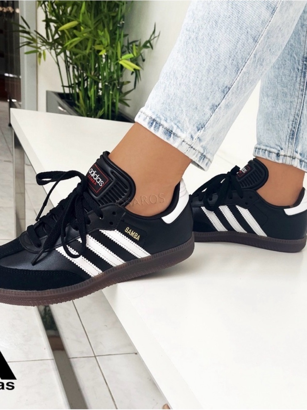 adidas SAMBA Classic Black White Stripes Gum Sole Sneakers Women’s 7.5 Men’s 6.5